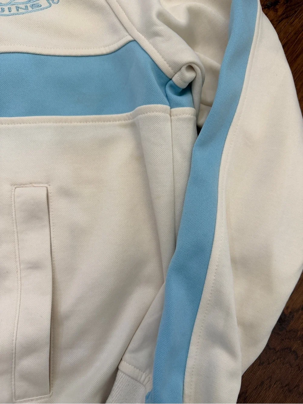 UCLA starter jacket basketball warm up white blue athletic zip up bruins wooden